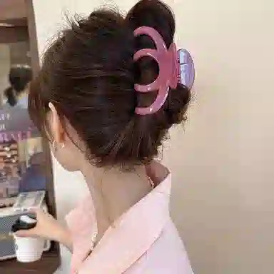 尚先生 夏季彩色大号盘发抓夹发量多亚克力后脑勺简约鲨鱼夹高级 发夹 女款