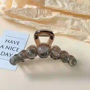 尚先生 法式高级感晕染细闪灰色圆珠大号抓夹国风百搭轻奢发饰新款 头饰 女款