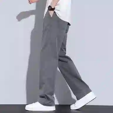 瑞梵帝斯 莱赛尔天丝裤子男生夏季薄款凉感透气纯色简约宽松直筒长裤美式潮牌高街风拉链多口袋设计青少年时尚潮流帅气休闲裤 男款