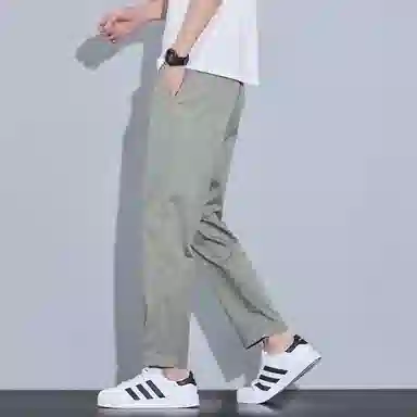 瑞梵帝斯 时尚薄款户外运动透气凉感百搭口袋装饰潮流痞帅宽松柔软舒适亲肤水洗直筒九分裤休闲裤 男款