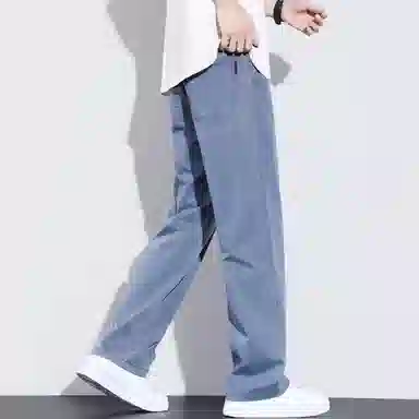 瑞梵帝斯 莱赛尔天丝裤子男生夏季薄款凉感透气纯色简约宽松直筒长裤美式潮牌高街风拉链多口袋设计青少年时尚潮流帅气休闲裤 男款