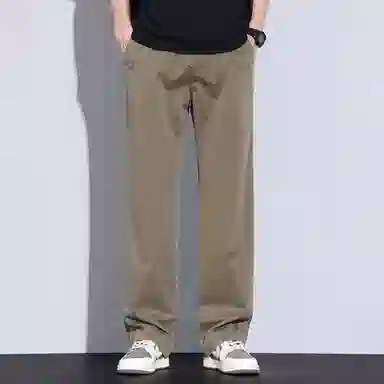 瑞梵帝斯 莱赛尔天丝裤子男生夏季薄款凉感透气纯色简约宽松直筒长裤美式潮牌高街风拉链多口袋设计青少年时尚潮流帅气休闲裤 男款