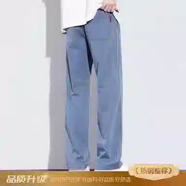 瑞梵帝斯 莱赛尔天丝裤子男生夏季薄款凉感透气纯色简约宽松直筒长裤美式潮牌高街风拉链多口袋设计青少年时尚潮流帅气休闲裤 男款