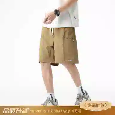 瑞梵帝斯 美式简约基础色复古机能风经典潮流时尚宽松直筒透气舒适日常户外运动通百搭五分裤休闲短裤 男款