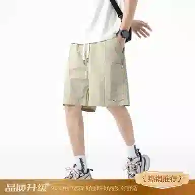 瑞梵帝斯 美式简约基础色复古机能风经典潮流时尚宽松直筒透气舒适日常户外运动通百搭五分裤休闲短裤 男款