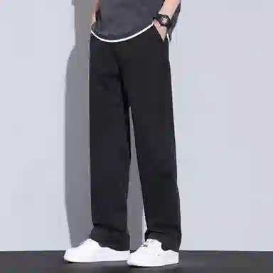 瑞梵帝斯 莱赛尔天丝裤子男生夏季薄款凉感透气纯色简约宽松直筒长裤美式潮牌高街风拉链多口袋设计青少年时尚潮流帅气休闲裤 男款