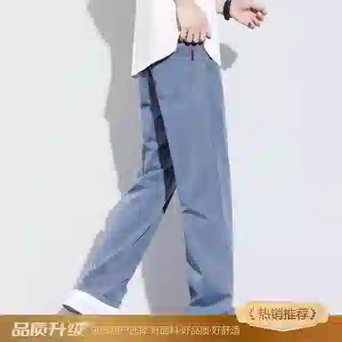 瑞梵帝斯 莱赛尔天丝裤子男生夏季薄款凉感透气纯色简约宽松直筒长裤美式潮牌高街风拉链多口袋设计青少年时尚潮流帅气休闲裤 男款