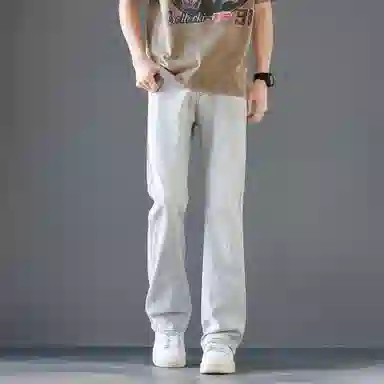 瑞梵帝斯 美式微喇潮牌宽松直筒复古阔腿休闲牛仔裤 男款