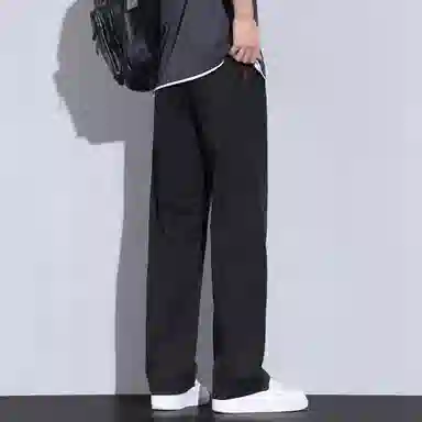瑞梵帝斯 莱赛尔天丝裤子男生夏季薄款凉感透气纯色简约宽松直筒长裤美式潮牌高街风拉链多口袋设计青少年时尚潮流帅气休闲裤 男款