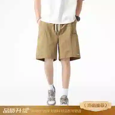 瑞梵帝斯 美式简约基础色复古机能风经典潮流时尚宽松直筒透气舒适日常户外运动通百搭五分裤休闲短裤 男款