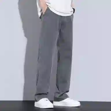 瑞梵帝斯 莱赛尔天丝裤子男生夏季薄款凉感透气纯色简约宽松直筒长裤美式潮牌高街风拉链多口袋设计青少年时尚潮流帅气休闲裤 男款