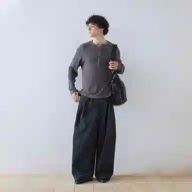 DIMC Henry Ribbed Long Sleeve Knit Tee