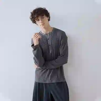 DIMC Henry Ribbed Long Sleeve Knit Tee