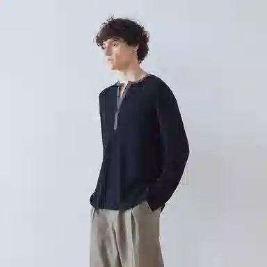 DIMC Henry Ribbed Long Sleeve Knit Tee