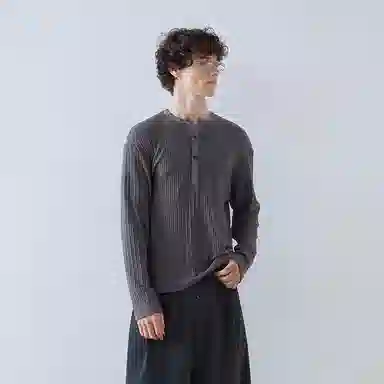 DIMC Henry Ribbed Long Sleeve Knit Tee