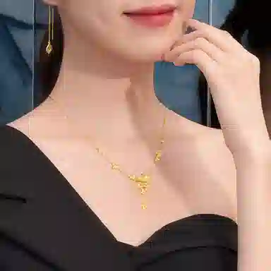 六福珠宝 囍爱系列四季花开 套链婚嫁 足金 按克计价 黄金项链 女款