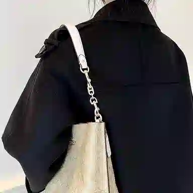 奢护匠心坊 适用蔻驰水桶包四叶草延长链 金属合金 包包肩带改造加长链条配件包带 女款 白色/直金色