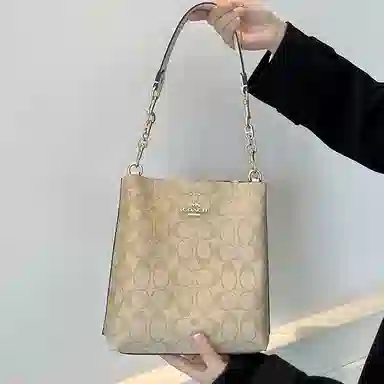 奢护匠心坊 适用蔻驰水桶包四叶草延长链 金属合金 包包肩带改造加长链条配件包带 女款 白色/直金色