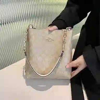 奢护匠心坊 适用蔻驰水桶包四叶草延长链 金属合金 包包肩带改造加长链条配件包带 女款 白色/直金色