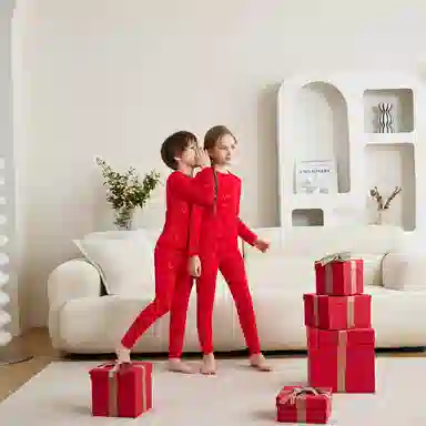 英氏 童装 醒狮图案圆领秋衣秋裤保暖套装 儿童款 礼盒装