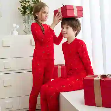 英氏 童装 醒狮图案圆领秋衣秋裤保暖套装 儿童款 礼盒装