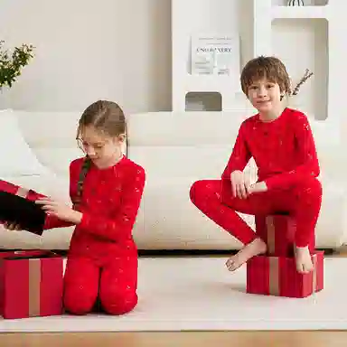 英氏 童装 醒狮图案圆领秋衣秋裤保暖套装 儿童款 礼盒装