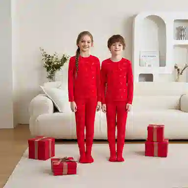 英氏 童装 醒狮图案圆领秋衣秋裤保暖套装 儿童款 礼盒装