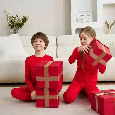 英氏 童装 醒狮图案圆领秋衣秋裤保暖套装 儿童款 礼盒装