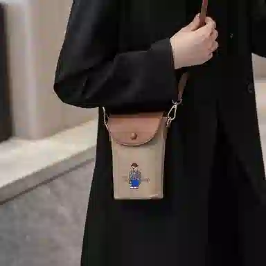 北包包 夏季小巧轻便百搭洋气单肩斜挎包 帆布 帆布包手机包 女款 提花熊/黑色/卡其色