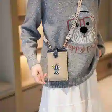 北包包 小众图案设计休闲简约日常通勤时尚百搭 帆布 帆布包单肩斜挎包 小号 女款 白色衬衫熊/滑板熊/皇冠熊