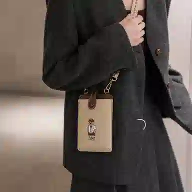 北包包 小众图案设计休闲简约日常通勤时尚百搭 帆布 帆布包单肩斜挎包 小号 女款 白色衬衫熊/滑板熊/皇冠熊