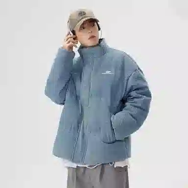 EPTISON Jacquard Washed Denim Down Jacket