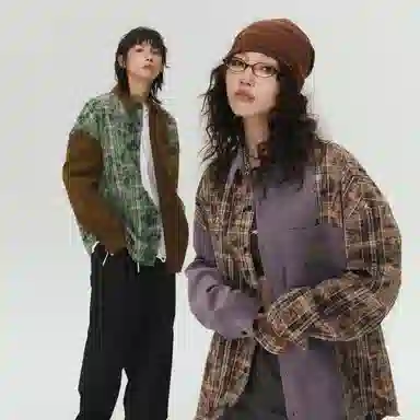 EPTISON Corduroy Plaid Shirt