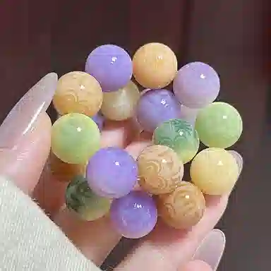 色菲尔 六字箴言串珠学生绕指柔雕刻盘玩佛珠念珠 菩提根 手串 男女同款情侣款