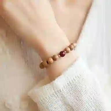 【时来运转 优选朱砂】 色菲尔 新中式国风诸事顺利禅意静心木质文玩盘玩佛珠手把转运珠手饰#好运 桃木 手串 男女同款情侣款