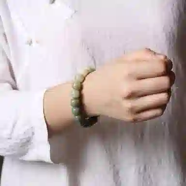 【静心安神】 色菲尔 渐变绿绕指柔文玩佛珠手持盘玩 菩提根 手串 男女同款情侣款