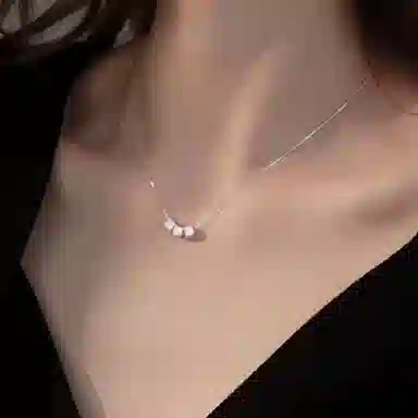 【999银方糖】 色菲尔 韩式拉丝方块锁骨链 幸运小方块简约时尚高级优雅几何个性小众设计气质日常通勤百搭可调节 银 项链 女款