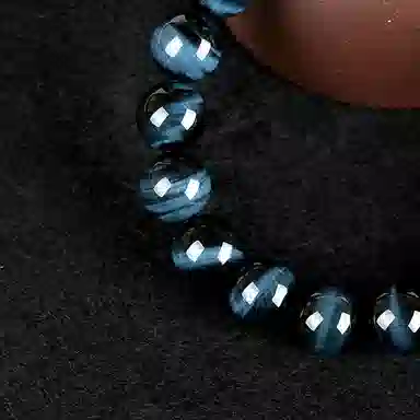 色菲尔 蓝色新中式国潮帅气潮酷小众设计 诸事顺利转运旺事业学业招财盘玩气质#好运手饰 虎眼石 手串 男款