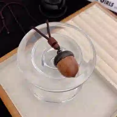 【好运松果】 色菲尔 卡通许愿瓶 民族风复古萌趣森系少女可爱小众设计时尚日常通勤学生约会百搭#锁骨链毛衣链 檀木 项链 男女同款情侣款