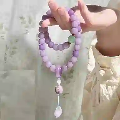色菲尔 国潮新中式文玩 紫渐变色手持绕指柔 锦上添花盘玩#好运 菩提子/菩提籽 手串 男女同款情侣款