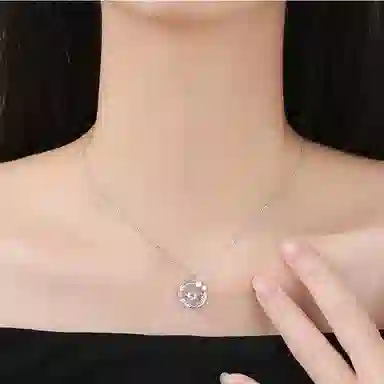 【S999 赠含金贴纸】 色菲尔 羽你相伴 天使跳动的心梦幻气质优雅森系浪漫 玻璃猫眼 项链 女款