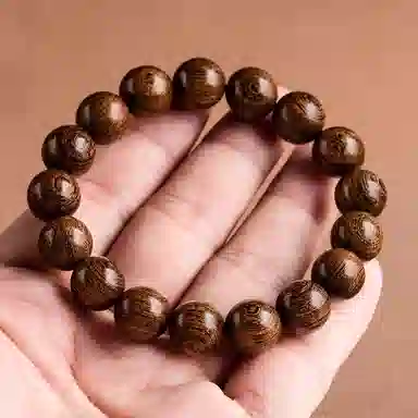 【平安喜乐 优选好料】 色菲尔 聚富缘纳财气诸事顺利 新中式国潮佛珠文玩念珠盘玩珠串 金丝檀木 手串 男女同款情侣款