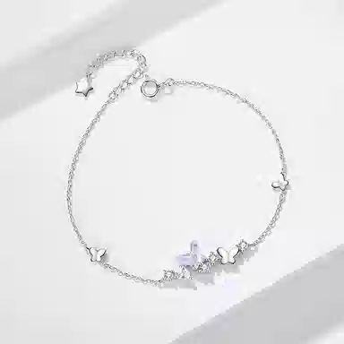 【S999银 增含金贴纸】 色菲尔 在逃公主 蝴蝶简约森系清新 温柔甜美可爱 精致轻奢小众设计可调节#好运 银 手链 女款