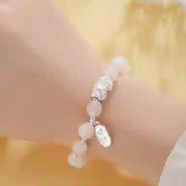 【公主请发财】 色菲尔 招财貔貅渐变粉色原生态算盘珠手链 菩提根 手串 男女同款情侣款