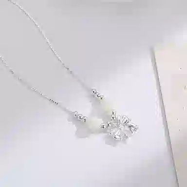 色菲尔 蝴蝶结 国潮古风新中式小众精美造型设计高级 可调节简约约会通勤百搭 菩提子/菩提籽 项链 女款