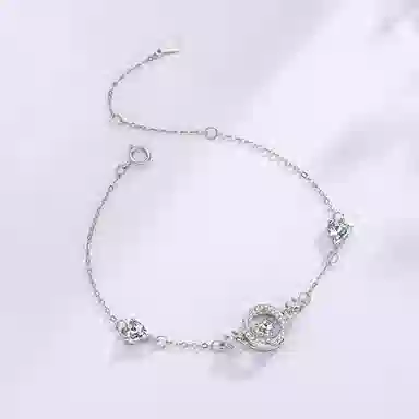 【S999 赠含金贴纸】 色菲尔 跳动的心 莫比乌斯在逃公主 小众轻奢设计精致温柔闪耀氛围感可调节手饰 银 手链 女款