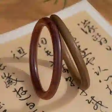 【吸金招财】 色菲尔 古风手圈韵味旗袍气质温柔新中式国潮转运平安喜乐文玩盘玩学生时尚百搭#好运 檀木 手镯 男女同款情侣款