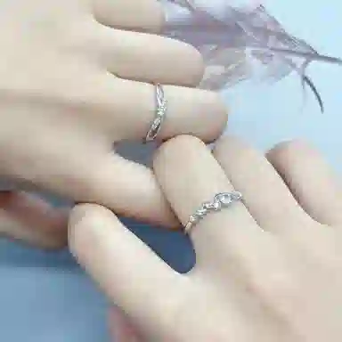 【S999银 免费刻字】 色菲尔 满糖甜心 轻奢锆石甜美少女感小众高级感设计 日常通勤开口可调节对戒 足银 戒指 男女同款情侣款