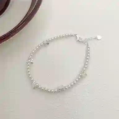 【S925银 赠含金贴纸】 色菲尔 韩式蝴蝶珍珠 轻奢复古小众设计精致气质优雅氛围感温柔日常约会通勤百搭可调节#好运 银 手链 女款