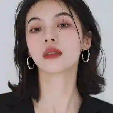 【999足银】 色菲尔 韩式大圈 千禧辣妹个性独特复古简约经典小众设计潮酷街头时尚通勤日常显脸小百搭养耳 纯银 耳环 女款